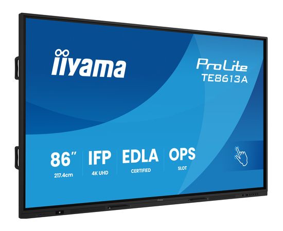 Монитор iiyama iiyama TE8613A-B2AG интерактивный плоский дисплей 2,17 м (85.6") Wi-Fi 500 cd/m 4K Ultra HD Black сенсорный экран встроенный процессор Android 24/7 LED / LCD мониторы