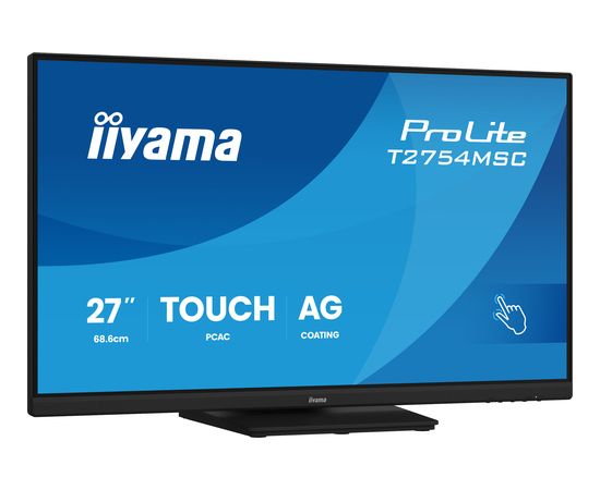 IIYAMA 68.6cm (27")   T2754MSC-B2AG 16:9  M-Touch VGA+HDMI Monitori