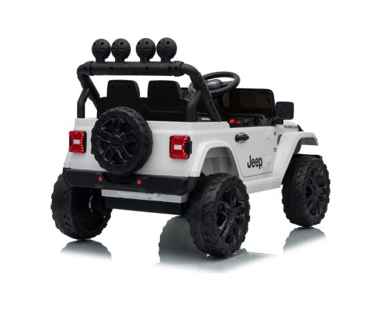 Lean Cars Jeep Rubicon DK-JWR558 24V White Battery-Powered Vehicle Jaunumi, Bērnu preces