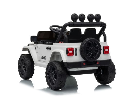 Lean Cars Jeep Rubicon DK-JWR558 24V White Battery-Powered Vehicle Jaunumi, Bērnu preces