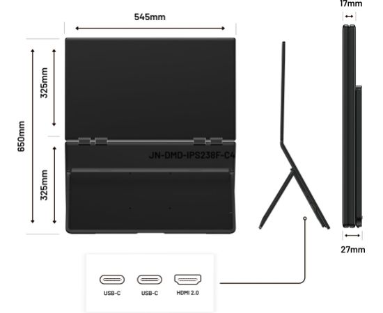 JAPANNEXT 60,5cm JN-DMD-IPS238F-C4 Dual-Monitor         FHD Monitori