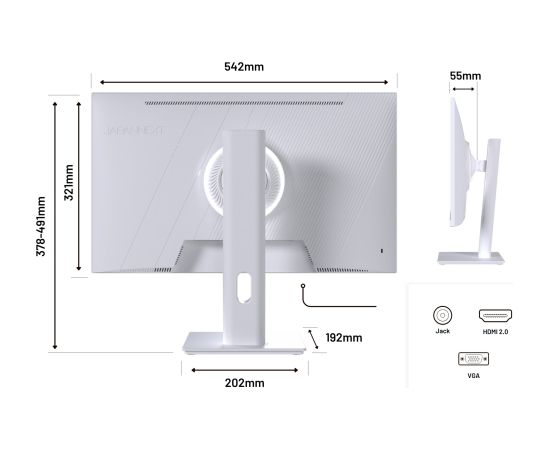JAPANNEXT 60,5cm JN-I238FHD120F-HSP-W    16:9 HDMI weiß FHD Monitori