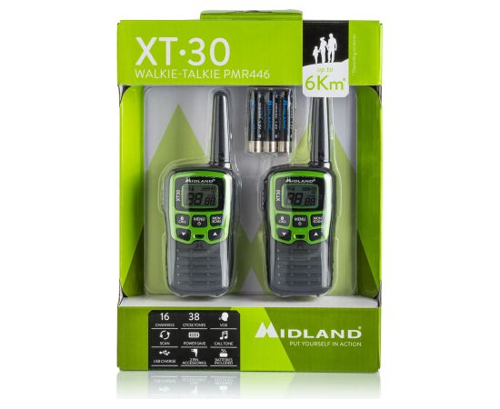 Midland XT30 2xPMR divvirzienu radio GREEN Rācijas