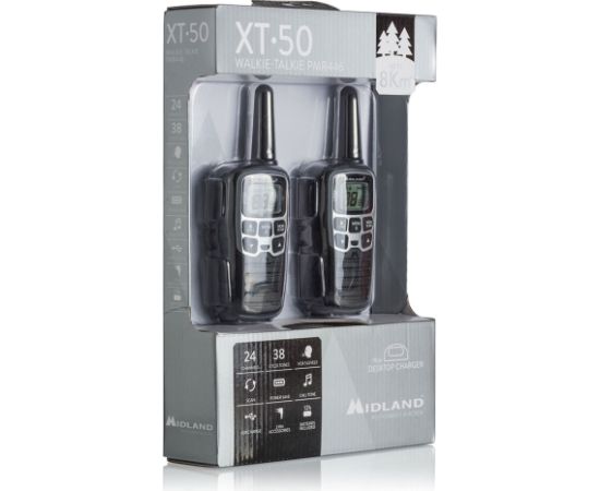 Midland XT50 2xPMR divvirzienu radio GREY Rācijas