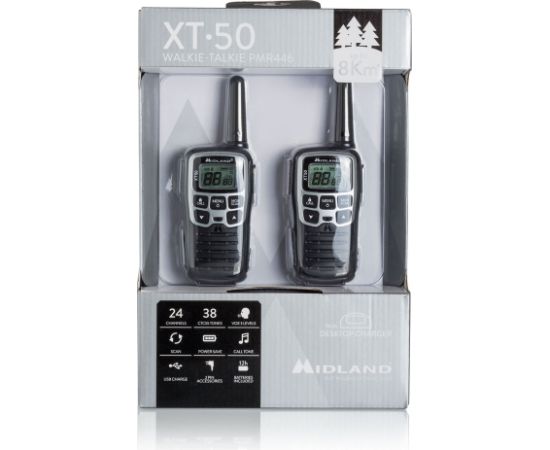 Midland XT50 2xPMR divvirzienu radio GREY Rācijas