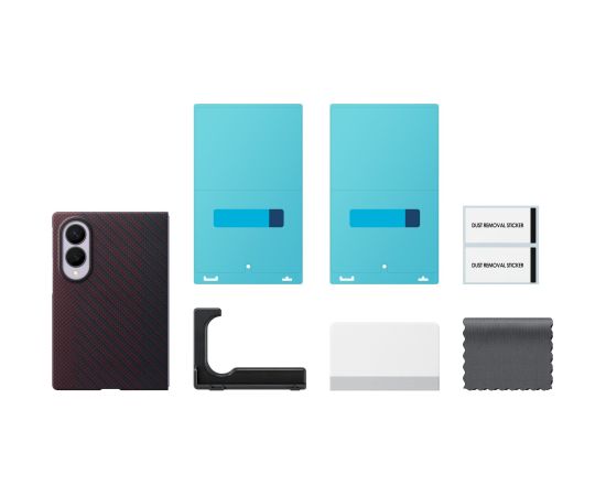 Samsung EF-KF971SRE Carbon Magnet Case Aizsargapvalks priekš Galaxy Z Fold 8 / sarkans Neoriģinālie Maciņi
