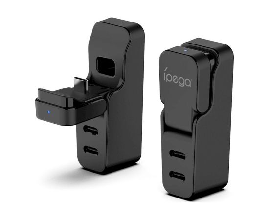iPega P5S040 Charger Dock Lādēšanas dokstacija kontrolierim priekš PS5 Slim/PS5 Pro / melns Piederumi konsolēm
