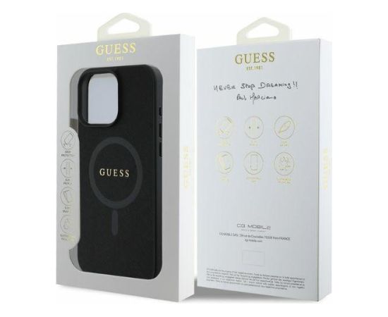 Guess GUHMP16XPSAHMCK Aizmugurējais Apvalks priekš Apple iPhone 16 Pro Max Neoriģinālie Maciņi