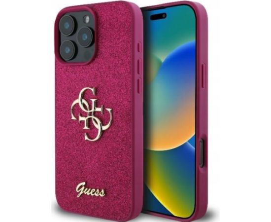 Guess Fixed Glitter Big 4G Case Защитный Чехол для Apple iPhone 16 Pro Max Чехлы - альтернативные