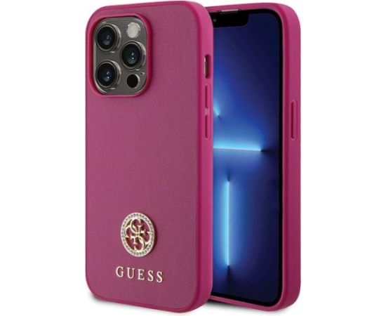 Guess Strass Metal Logo Back Case Aizsargapvalks Priekš Apple iPhone 15 Pro Max Neoriģinālie Maciņi