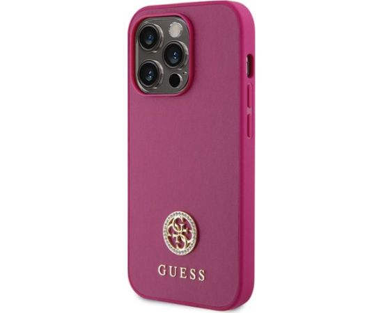 Guess Strass Metal Logo Back Case Aizsargapvalks Priekš Apple iPhone 15 Pro Max Neoriģinālie Maciņi