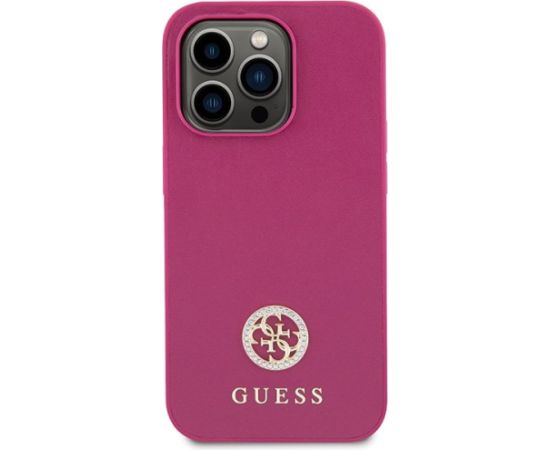 Guess Strass Metal Logo Back Case Aizsargapvalks Priekš Apple iPhone 15 Pro Max Neoriģinālie Maciņi