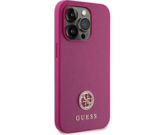 Guess Strass Metal Logo Back Case Aizsargapvalks Priekš Apple iPhone 15 Pro Max Neoriģinālie Maciņi