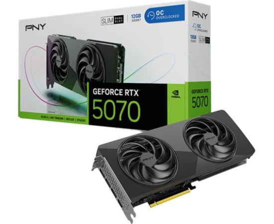 Pny Technologies PNY GeForce RTX 5070 Slim OC (DLSS 4, 3x DisplayPort, 1x HDMI 2.1) Видеокарты