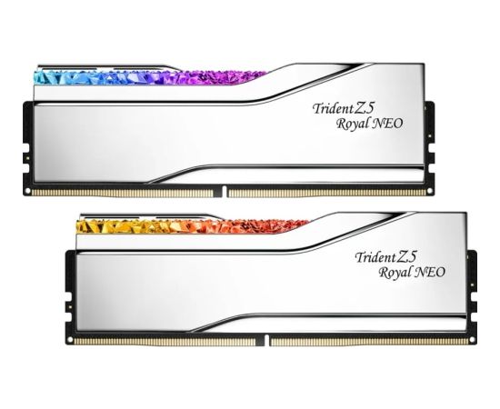 G.Skill DDR5 - 32GB - 6400 - CL - 32 (2x 16 GB) Dual Kit, memory (silver, F5-6400J3239G16GX2-TR5NS, Trident Z5 Royal Neo, AMD EXPO) Оперативная память (RAM)