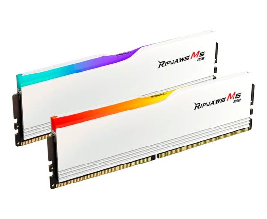 G.Skill DDR5 - 64GB - 6000 - CL - 30 (2x 32 GB) dual kit, memory (white, F5-6000J3040G32GX2-RM5RW, Ripjaws M5 RGB, INTEL XMP) RAM Operatīvā atmiņa