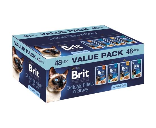 Brit Delicate Fillets in Gravy for Adult Cats mokra karma dla kota 48x85g Barība