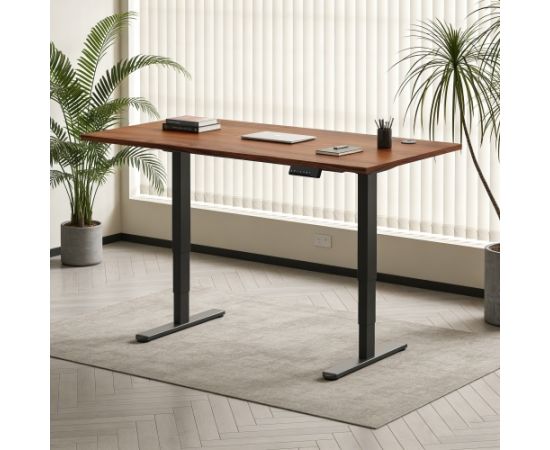 Adjustable Height Table Up Up Bjorn II Black, Table top L Dark Walnut Офисные столы