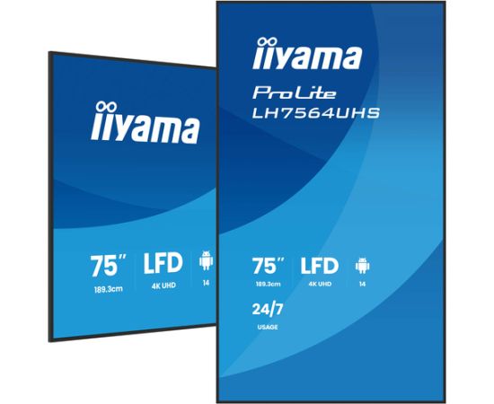IIYAMA 189.3cm(75") LH7564UHS-B1AG 16:9 2xHDMI+USB-C (Speditionsversand) LED / LCD мониторы
