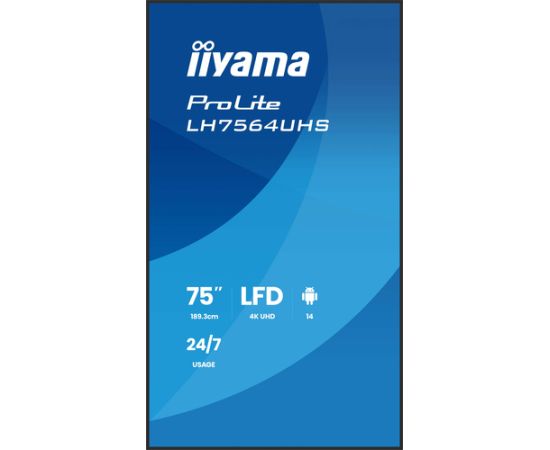 IIYAMA 189.3cm(75") LH7564UHS-B1AG 16:9 2xHDMI+USB-C (Speditionsversand) LED / LCD мониторы