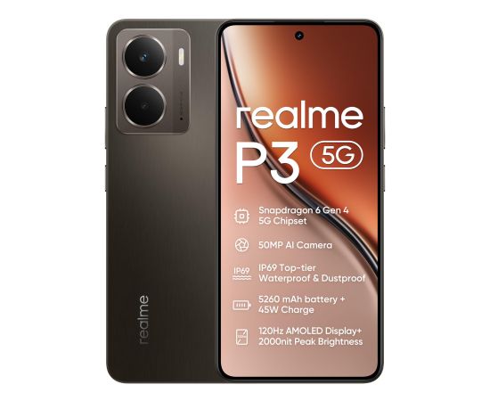 (Ir veikalā) Realme P3 5G 256GB 8GB Comet Grey RMX5079 EU Mobilie telefoni