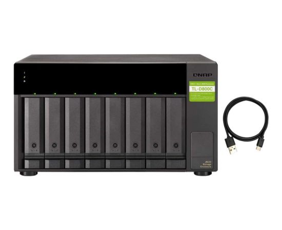 QNAP TL-D800C, Drive Enclosure (Black) Ārējo HDD, SSD korpui