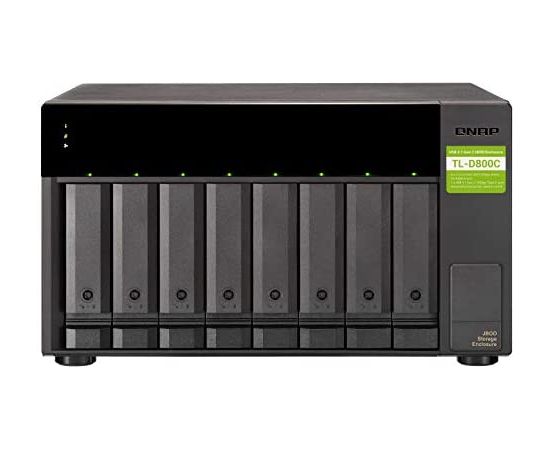 QNAP TL-D800C, Drive Enclosure (Black) Ārējo HDD, SSD korpui