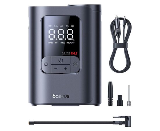 Automašīnas sūknis ar vadu, 150 PSI, 12 V, VA1 GoTrip, tumši pelēks, Baseus Power Banks
