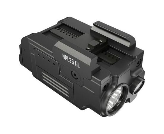Nitecore NPL25GL pistol tactical light – 900-lumen white LED, integrated green laser, detachable battery, magnetic charging, IPX6 water resistant Dažādi piederumi tūrismam