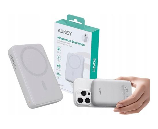 Aukey PB-MS04 White Qi2 PowerBank | 10000mAh | 20W | MagSafe PD Jaunumi - Datori