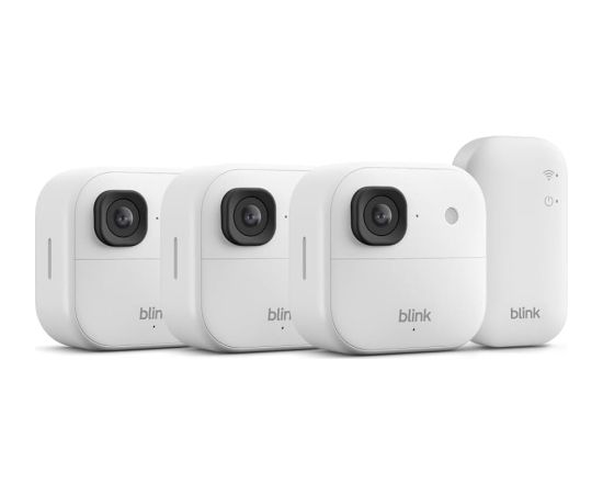 Amazon security camera Blink Outdoor 2K+ (3 Camera System), white Viedie Sensori
