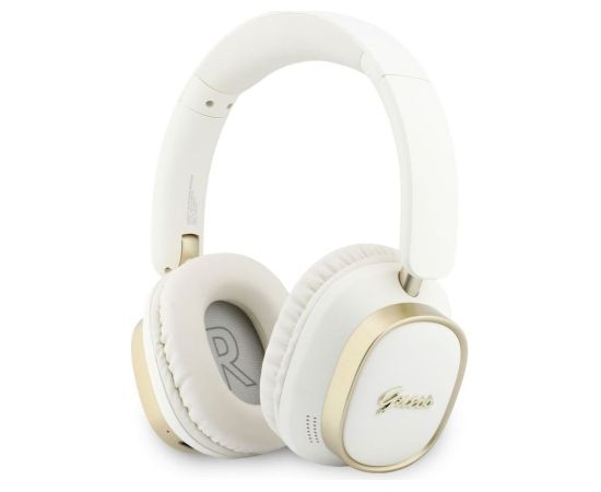 Guess   Rectangle Metal Script Logo ENC Wireless Headphone White Наушники