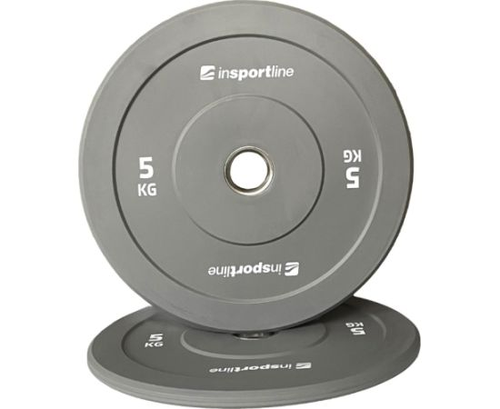 Gumijas svaru disks inSPORTline Bumper Plate Go 5 kg, 50 mm Svaru ripas un stieņi