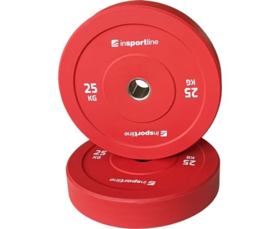 Gumijas svaru disks inSPORTline Bumper Plate Go 25 kg 50 mm Hanteles