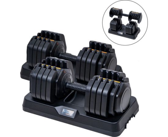 Regulējamu vienrokas hanteļu komplekts inSPORTline DuraBell® 2 x 5–41 kg Svaru ripas un stieņi