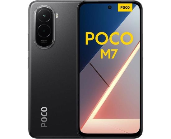 (Ir veikalā) Xiaomi Poco M7 8+256GB 144Hz 7000mAh Black Mobilie telefoni