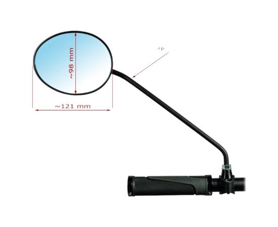 AJS MAXI long arm mirror black Jaunumi - Sports