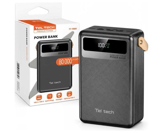 Azo Digital Powerbank Azo Teltech power bank 5A 22.5W + Type-C / Lightning 80000 mAh  TT-PB80 Новинки Компьютерная техника