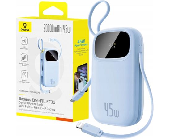 Baseus Powerbank EnerFill FC31 20000mAh 45W USB-C & Lightning blue Jaunumi - Datori