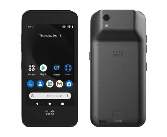 Cisco 840 bezvadu VoIP tālrunis, Android 10, 4 collu displejs, 3 GB RAM, 32 GB atmiņa, melns Mobilie telefoni