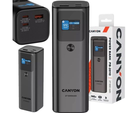 Powerbank Canyon PB-2010 TFT 27000 mAh 97.2Wh PD140W QC 3.0 Новинки Компьютерная техника