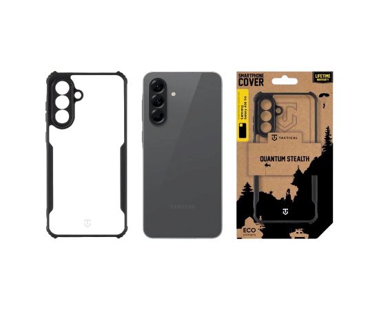 Tactical Quantum Stealth Cover Aizsargapvalks priekš Samsung Galaxy A56 5G / caurspīdīgs/melns Neoriģinālie Maciņi