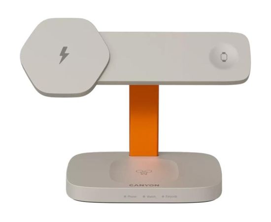 Canyon WCS-310, light grey/orange - Wireless Charging Dock Bezvadu telefonu lādētāji