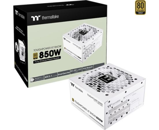 Thermaltake Toughpower XT 850W Snow (white, 1x 12-pin high power GPU, 4x PCIe, cable management, 850 watts) Datoru barošanas bloki
