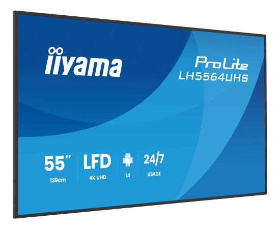 Digitālā reklāmas paneļa iiyama LH5564UHS-B1AG 55" 4K Ultra HD Monitori