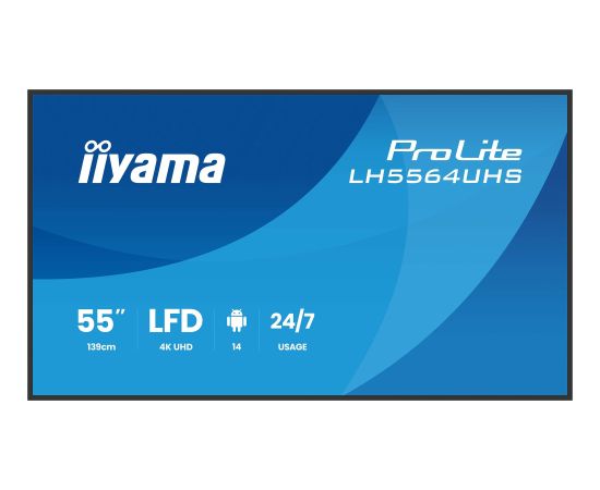 Digitālā reklāmas paneļa iiyama LH5564UHS-B1AG 55" 4K Ultra HD Monitori