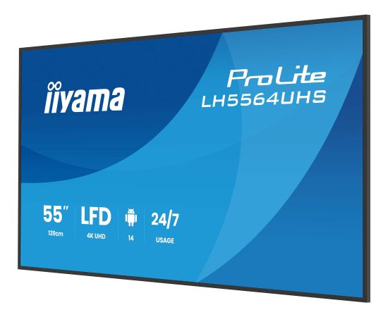 Digitālā reklāmas paneļa iiyama LH5564UHS-B1AG 55" 4K Ultra HD Monitori