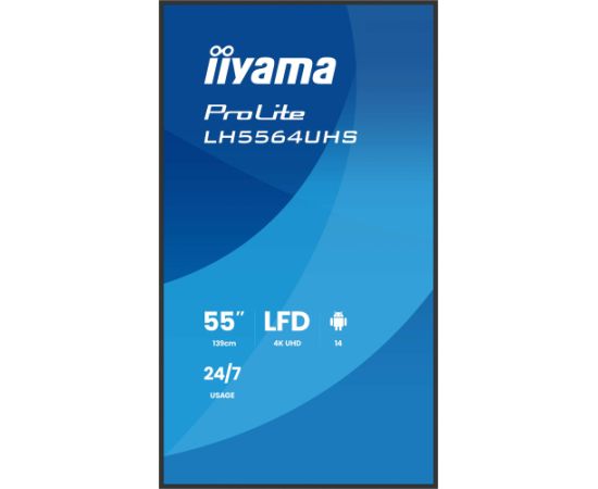 Digitālā reklāmas paneļa iiyama LH5564UHS-B1AG 55" 4K Ultra HD Monitori