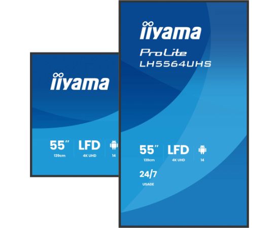 Digitālā reklāmas paneļa iiyama LH5564UHS-B1AG 55" 4K Ultra HD Monitori