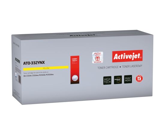 Activejet ATO-332YNX toner (replacement for OKI 46508709; Supreme; 3000 pages; yellow) Lāzerprinteru izejmateriāli